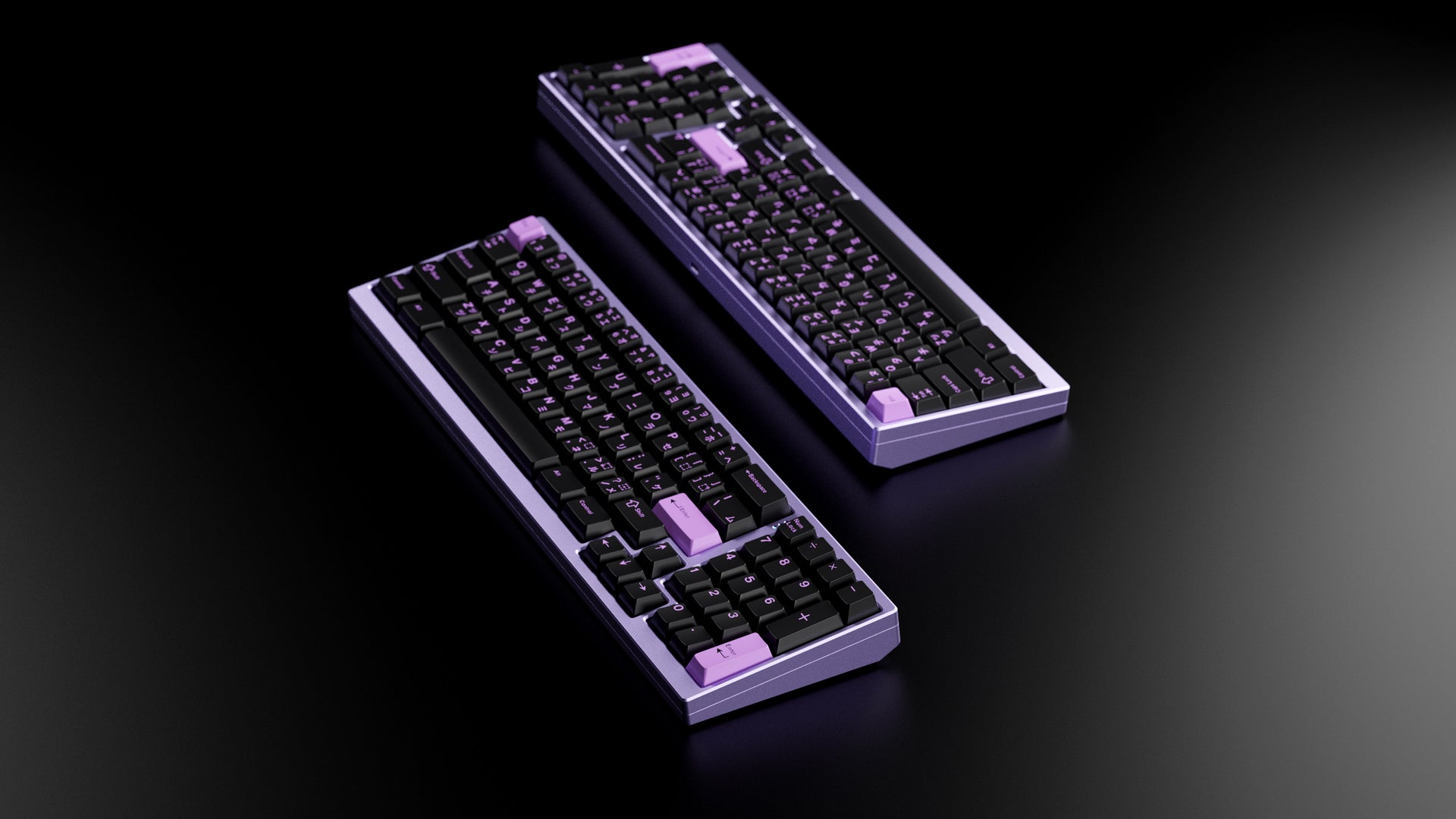 Gmk Lob   Lilac On Black Keycaps - Vala Supply